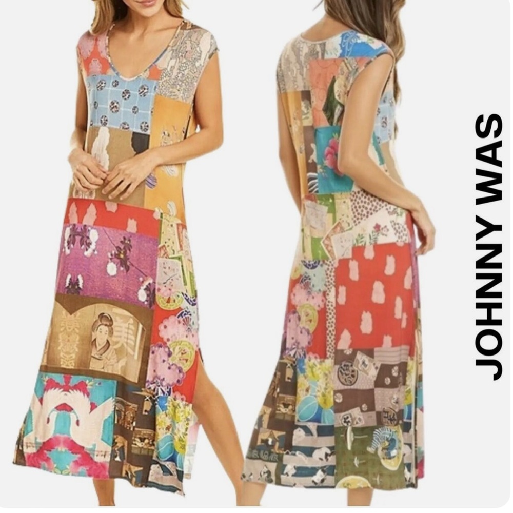 Johnny Was Tokyo High Slit Knit Dress